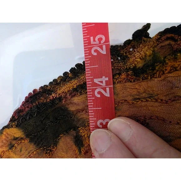 Boho Tie Dye Peasant Top Womens Medium Embroidered Lace Up Festival Hippie... - Picture 9 of 9